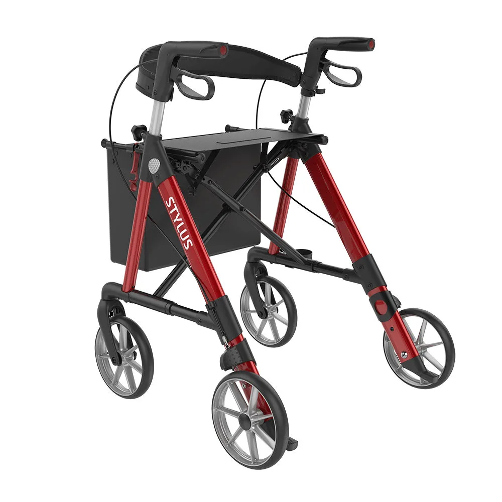 Stylus Rollator In Red Rear View.jpg